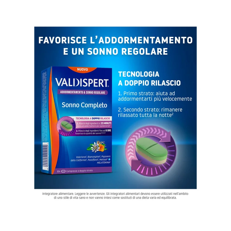Valdispert Sonno Completo 30 Compresse Doppio Strato