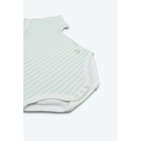 J Bimbi Body 0-36M In Bambu' 4 Stagioni Righe Verde Acqua