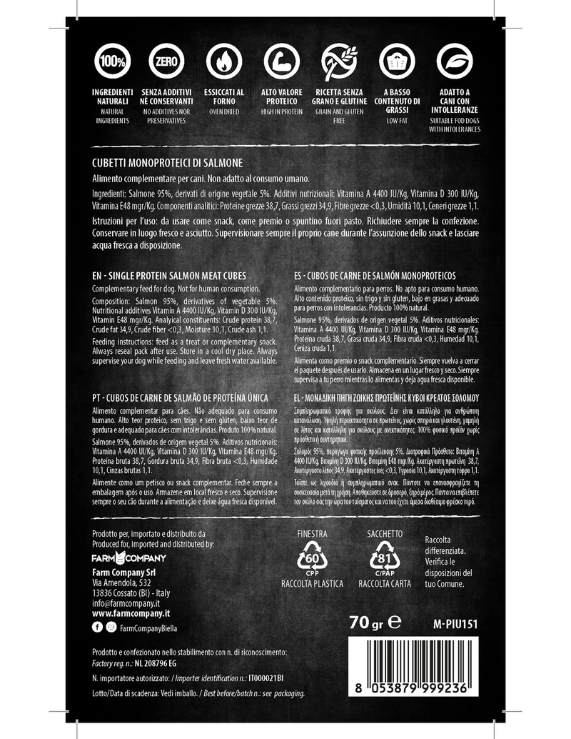 Cubetti monoproteici - Più Buono Barf