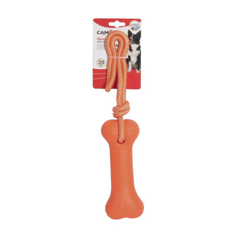 Camon Gioco per cani osso in EVA con corda