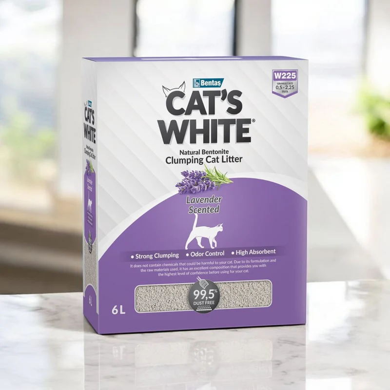 Cat's White Lettiera Agglomerante 6L | Lavanda, Bentonite, Super Assorbente