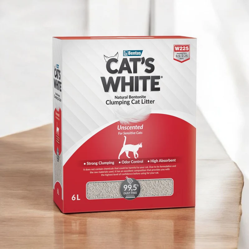 Cat's White Lettiera Agglomerante 6L | Naturale, Inodore, Alto Assorbimento