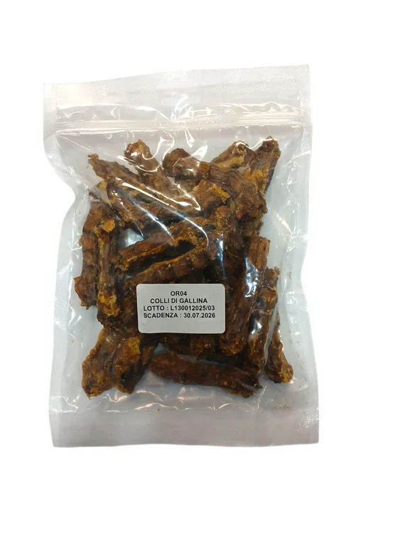 Orazio Colli di Gallina Essiccati 200g | Masticativo Naturale per Cani | Pulizia Denti