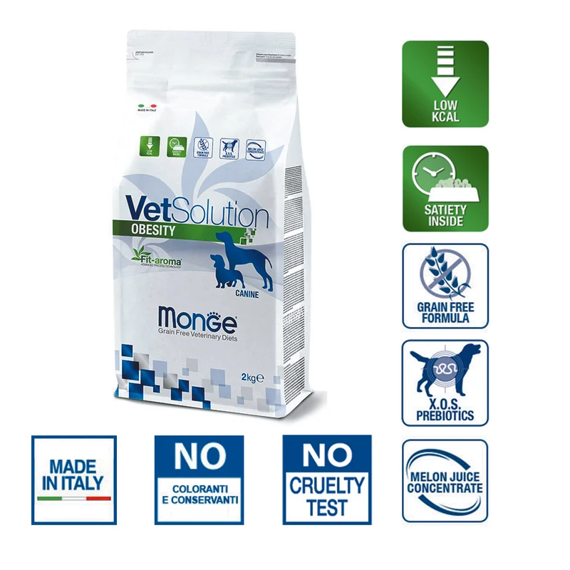 Monge VetSolution Obesity Canine Alimento per Cani per la Riduzione del Peso Corporeo