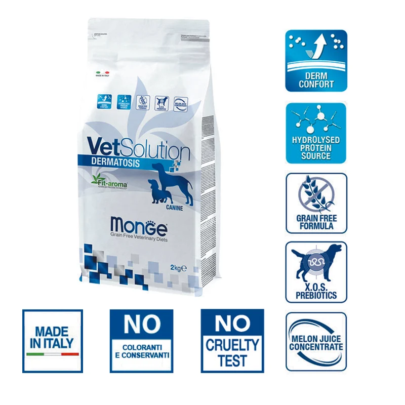Monge VetSolution Dermatosis Canine Alimento per Cani con Dermatiti