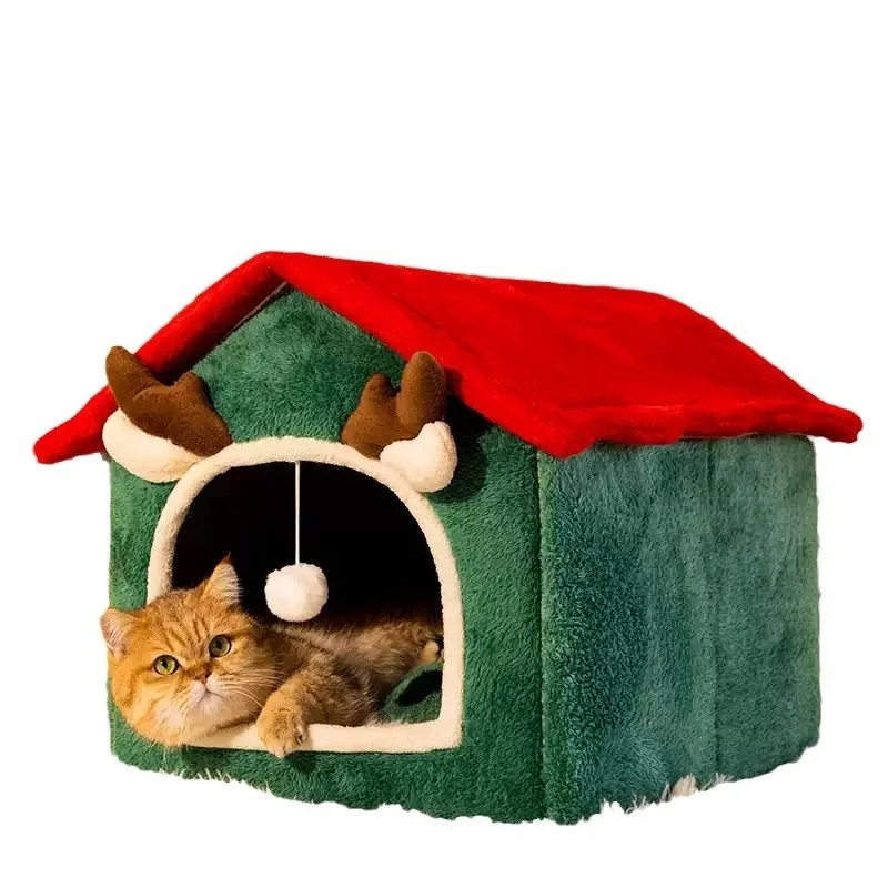 Cuccia Invernale per Gatti e Cani Piccola Taglia – Casetta Tenda Calda Foderata in Pile Spesso – Letto 4 Stagioni Lavabile e Rimovibile (Taglia S)