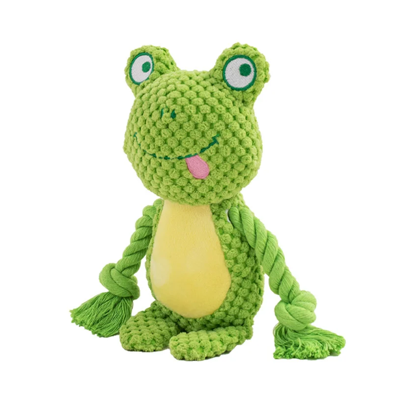 Gioco in Peluche e Corda per Cani | Design Carino con Squittio Interattivo 18x15 cm