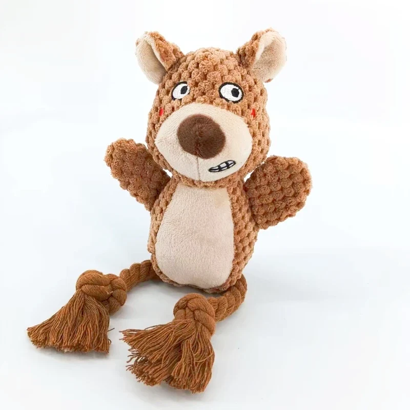 Gioco in Peluche e Corda per Cani | Design Carino con Squittio Interattivo 18x15 cm