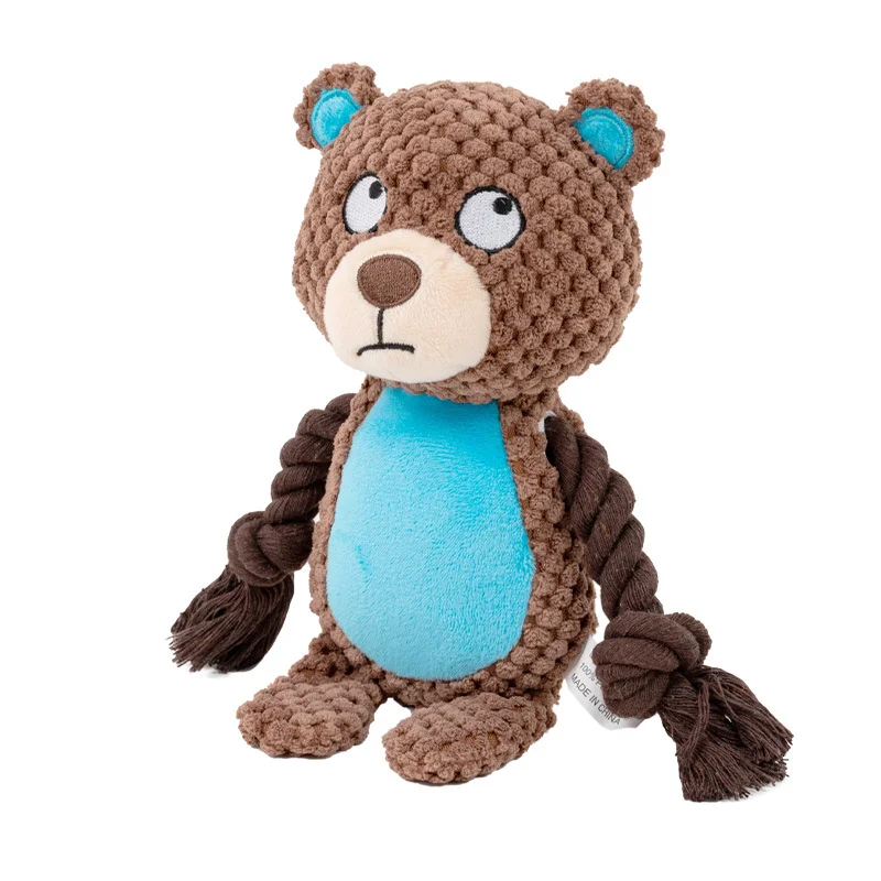 Gioco in Peluche e Corda per Cani | Design Carino con Squittio Interattivo 18x15 cm
