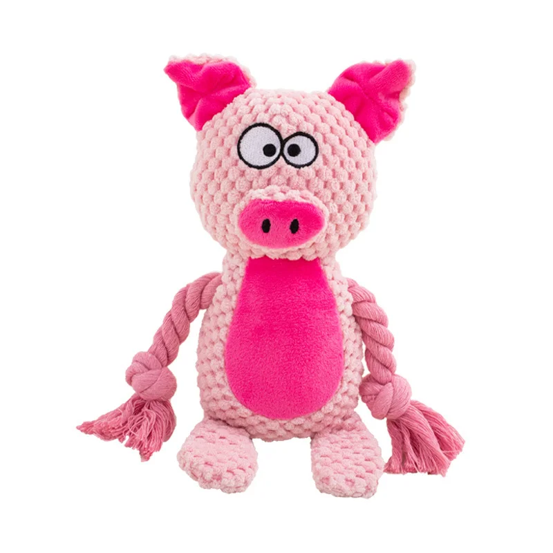 Gioco in Peluche e Corda per Cani | Design Carino con Squittio Interattivo 18x15 cm