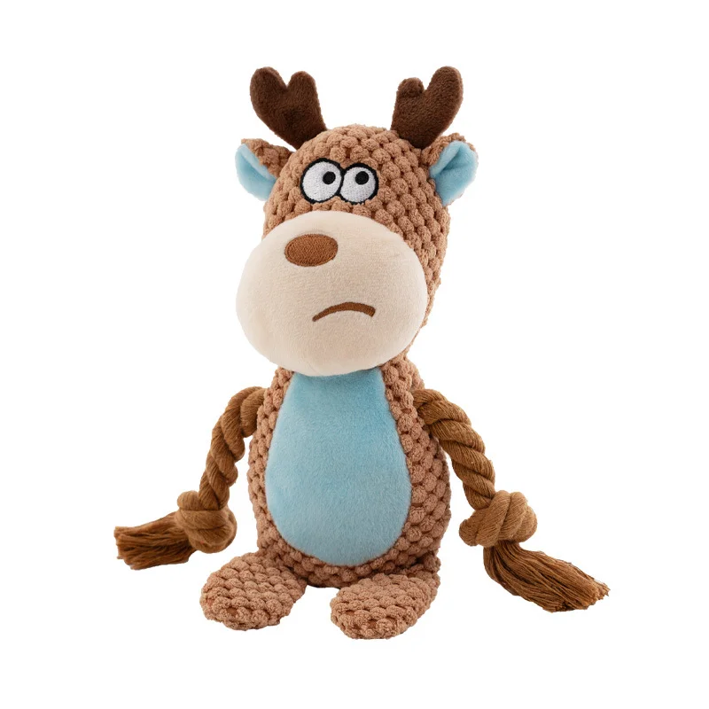 Gioco in Peluche e Corda per Cani | Design Carino con Squittio Interattivo 18x15 cm