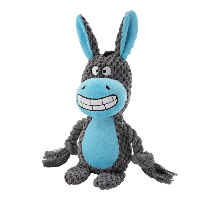 Gioco in Peluche e Corda per Cani | Design Carino con Squittio Interattivo 18x15 cm