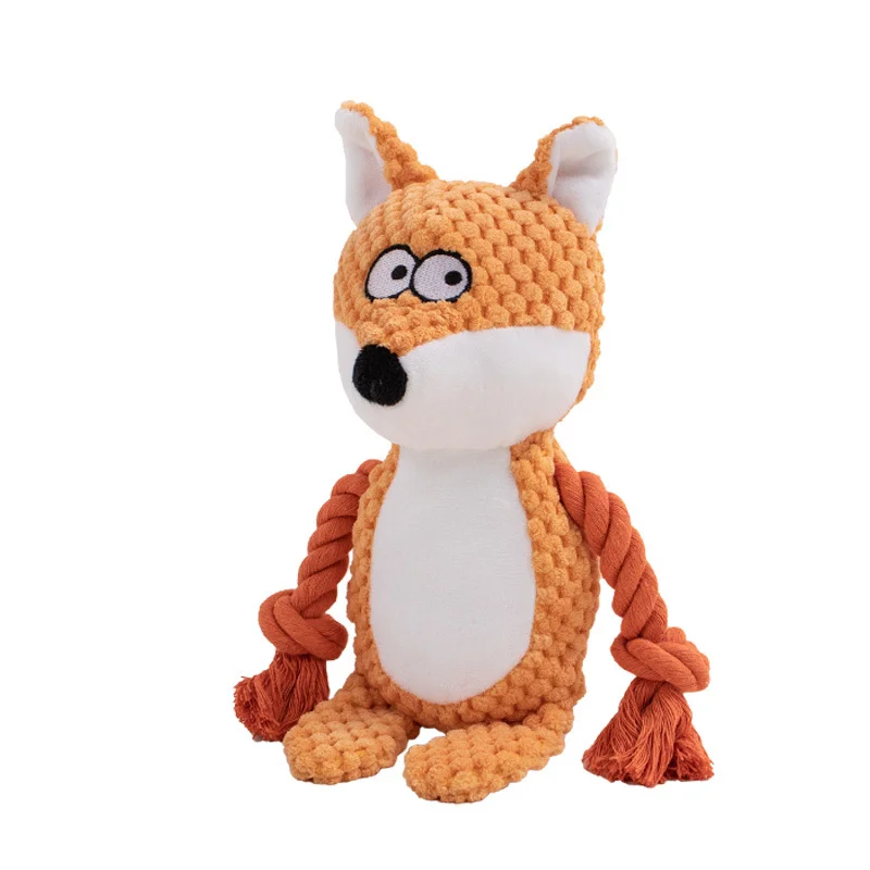 Gioco in Peluche e Corda per Cani | Design Carino con Squittio Interattivo 18x15 cm