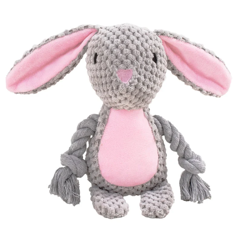 Gioco in Peluche e Corda per Cani | Design Carino con Squittio Interattivo 18x15 cm