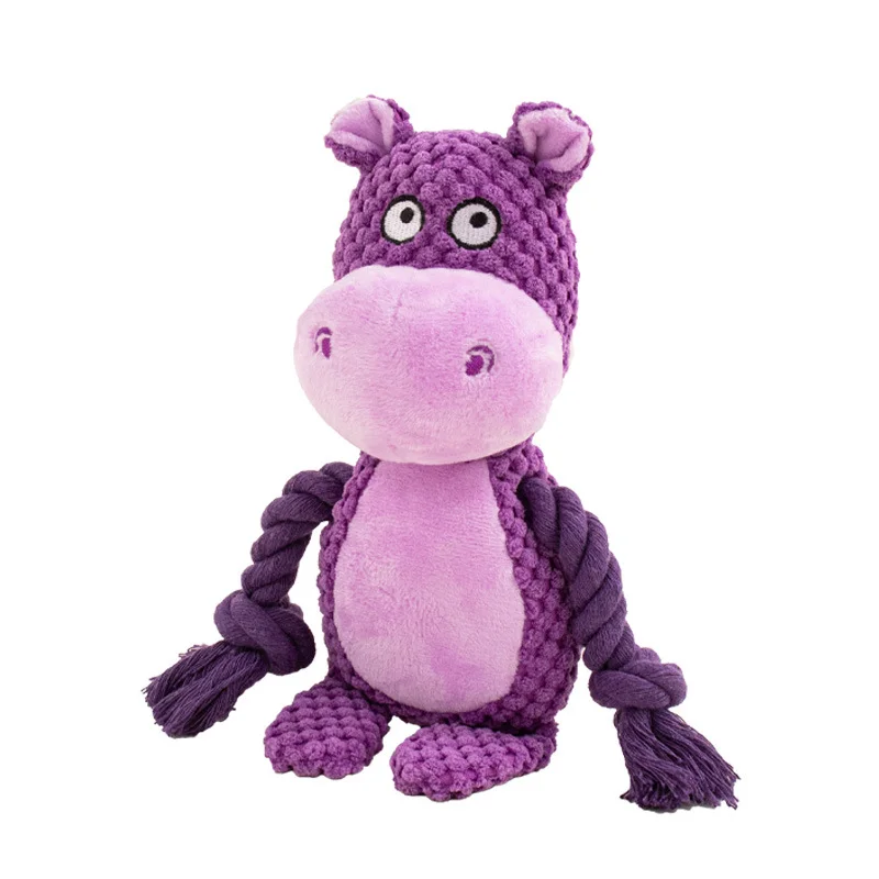 Gioco in Peluche e Corda per Cani | Design Carino con Squittio Interattivo 18x15 cm