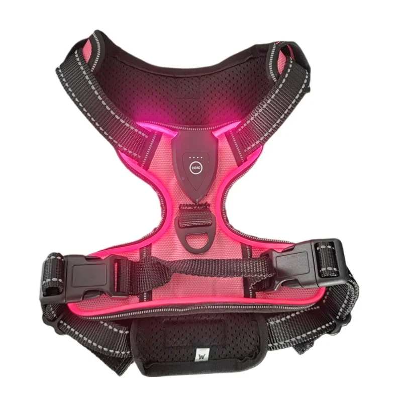 Pettorina per Cani con Led Ricaricabile – Imbracatura Luminosa Riflettente e Traspirante per Passeggiate Notturne Sicure