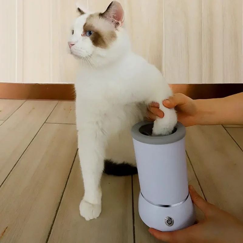 Lavazampe Elettrico Automatico per Cani e Gatti | Pulisci Zampe Ricaricabile USB | Tazza Pulizia Zampe a Basso Rumore