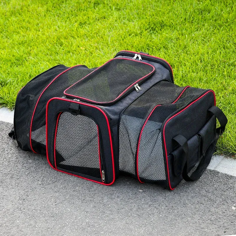Trasportino Per Cani E Gatti Espandibile Su Due Lati Trasportino Per Cani Da Viaggio Pieghevole Trasportino Per Animali Domestici Per Gatti Cani Cuccioli