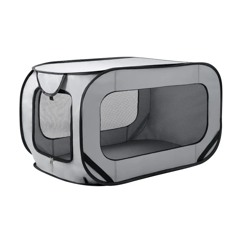 Trasportino Auto Pieghevole per Cani e Gatti 91 cm - Box Pop-Up da Interno e Esterno - Cuccia da Viaggio Portatile