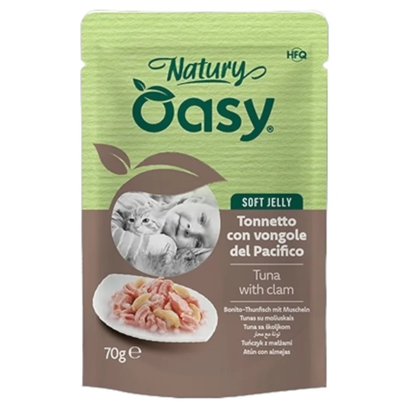 OASY Gatto Natury Soft Jelly Tonnetto con Vongole 70gr