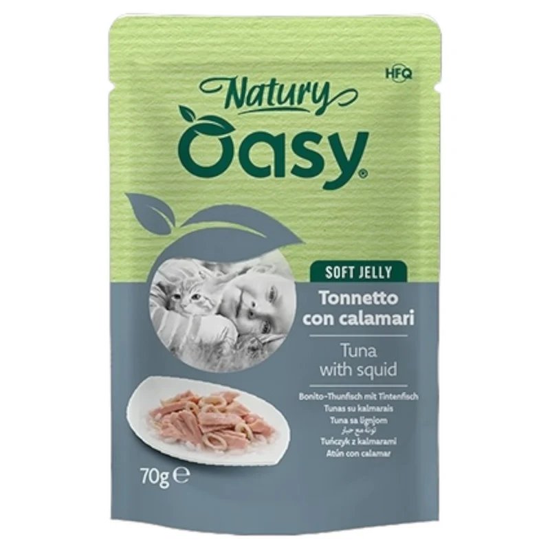 OASY Gatto Natury Soft Jelly Tonnetto con Calamari 70gr