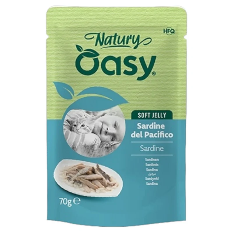 OASY Gatto Natury Soft Jelly Sardine del Pacifico 70gr