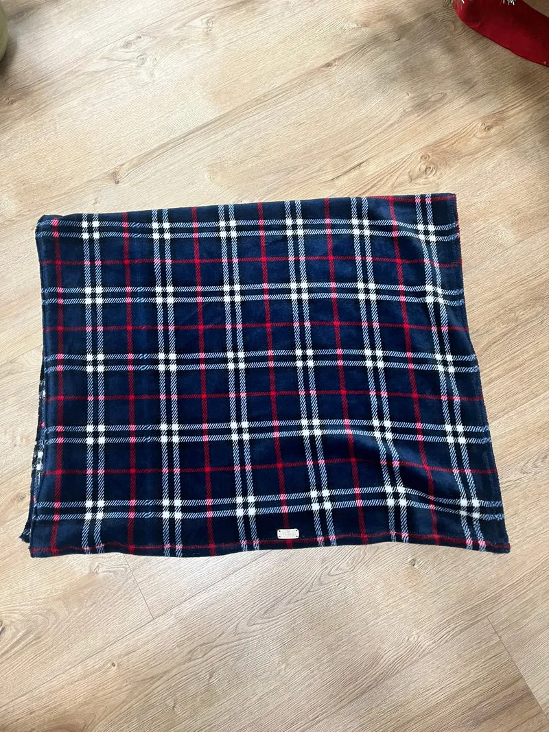 Copertina Super Soft in pile "tartan blu" - Da Tommy Pet Boutique
