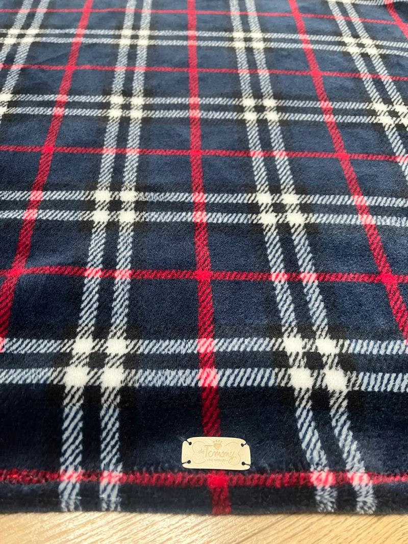 Copertina Super Soft in pile "tartan blu" - Da Tommy Pet Boutique