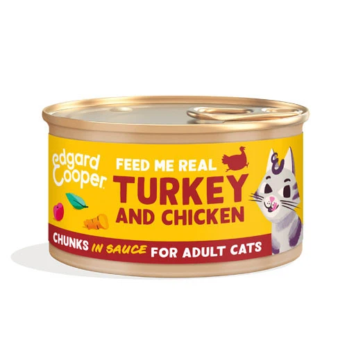 Edgard & Cooper Umido Gatto Adult Tacchino e Pollo BOCCONCINI IN SALSA