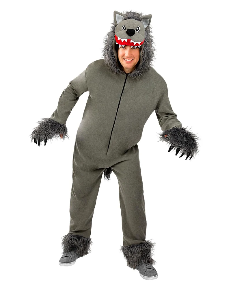 Funidelia | Costume da Lupo grigio per donna e uomo Animali, Lupo Mannaro, Lupo Feroce - Costume per Adulto e accessori per Feste, Carnevale e Halloween - Taglia L - XL - Grigio/Argentato