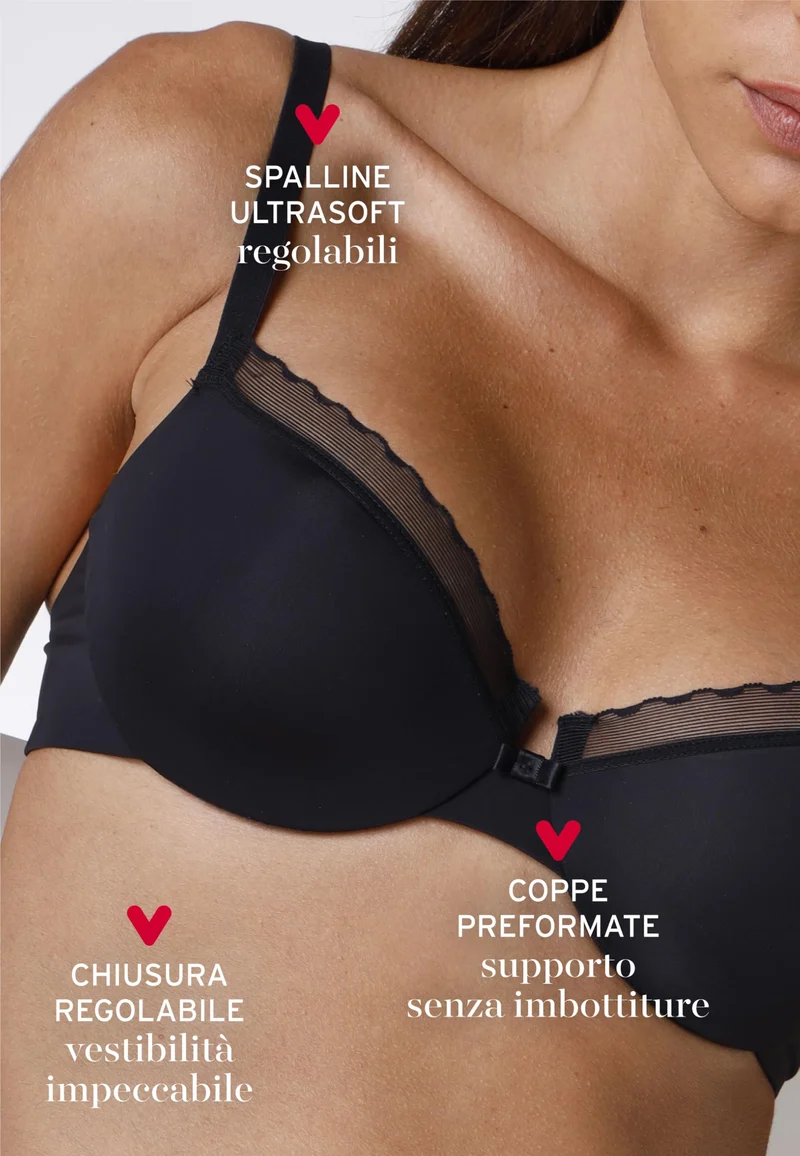 Lovable Reggiseno con Ferretto e Coppe non Imbottite Preformate in Microfibra, Sostegno, Forma Seno Naturale, Art. 027M, My Daily Comfort Donna