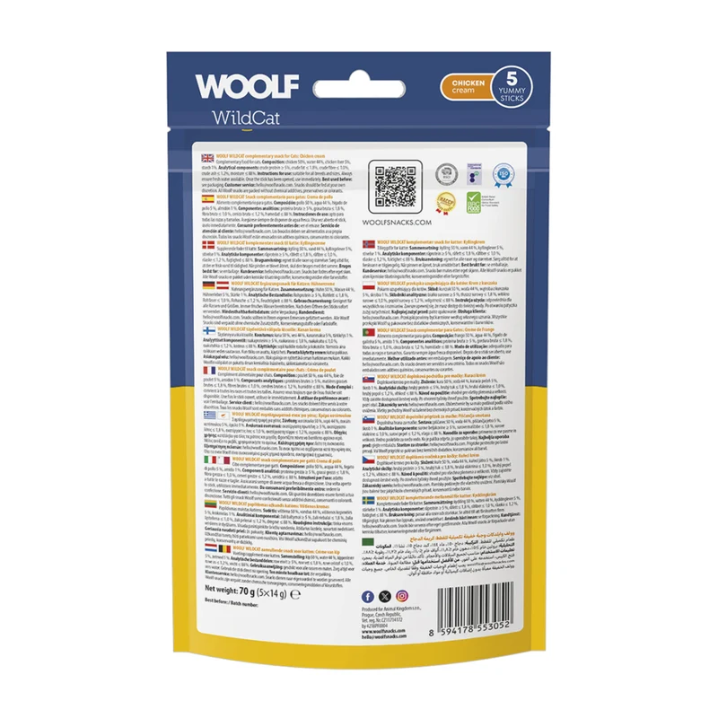 WOOLF WILDCAT Snack Liquido per Gatti - Pollo Conf. da 5 pz.