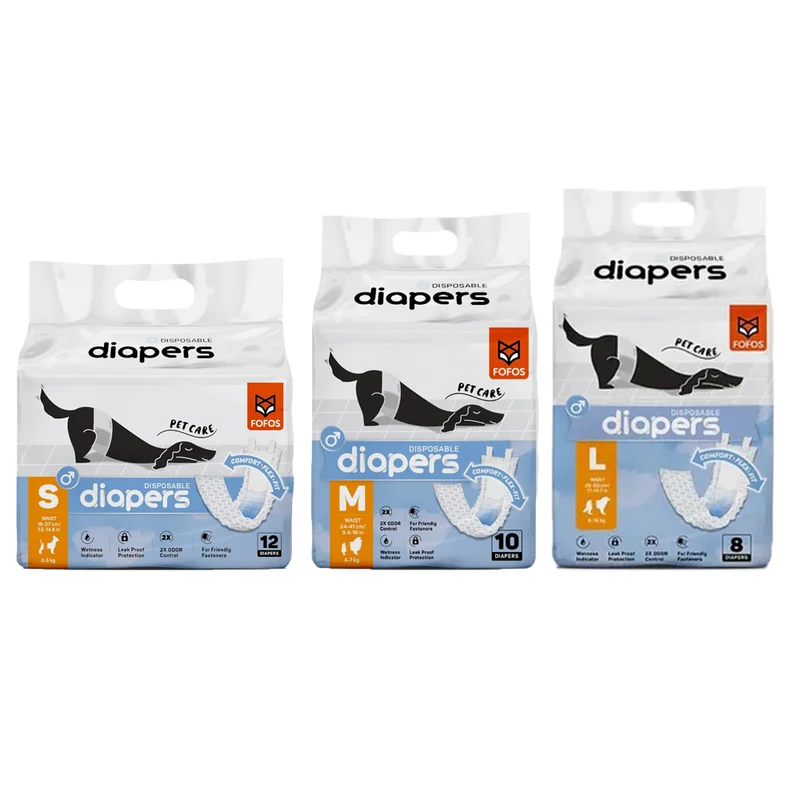 Fofos Fascia Igienica per Cani Maschi Fascia Assorbente Usa e Getta