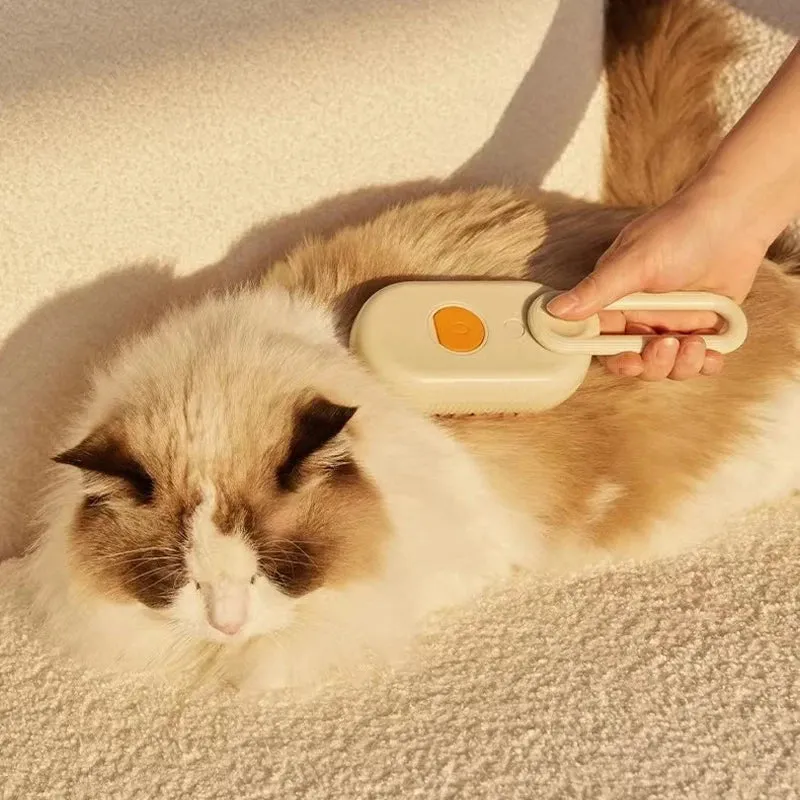 Spazzola a vapore 3 in 1 per Gatti, pettine per gatti a vapore, con impugnatura girevole a 360°, pettine massaggiante multifunzionale in silicone