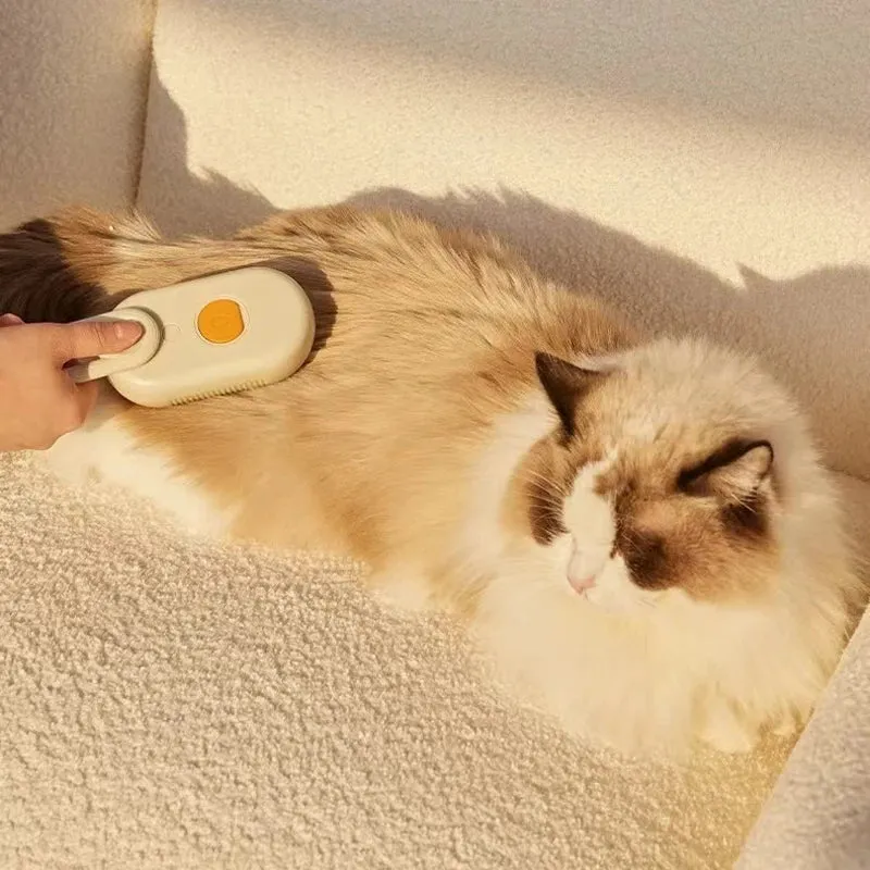 Spazzola a vapore 3 in 1 per Gatti, pettine per gatti a vapore, con impugnatura girevole a 360°, pettine massaggiante multifunzionale in silicone