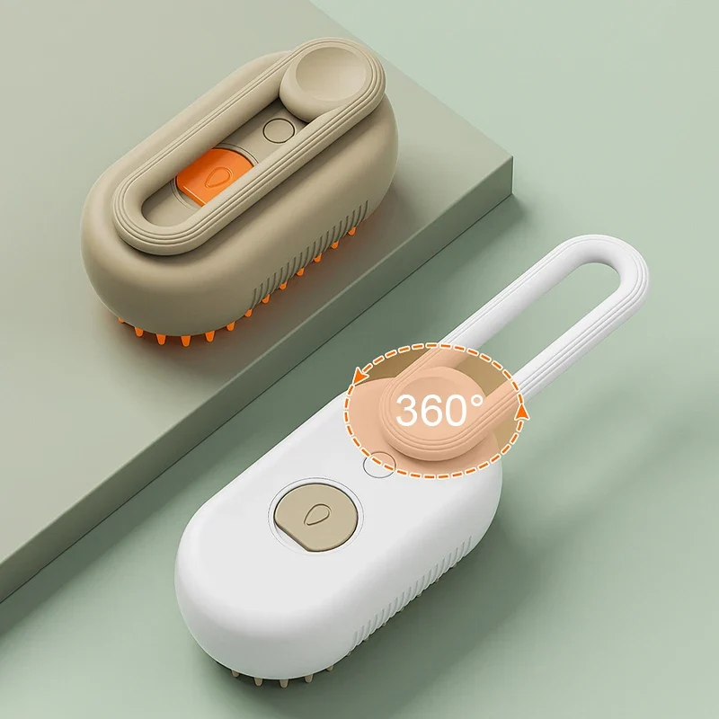 Spazzola a vapore 3 in 1 per Gatti, pettine per gatti a vapore, con impugnatura girevole a 360°, pettine massaggiante multifunzionale in silicone