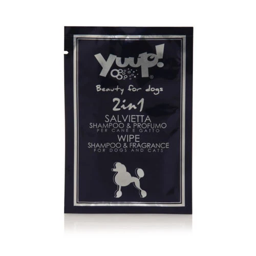 Yuup Salvietta Monouso 2 in 1 Shampoo e Profumo per Cani e Gatti
