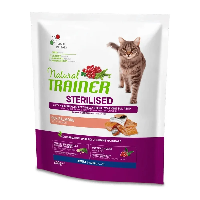 Trainer Gatto Sterilizzato al Salmone Crocchette per Gatti Controllo del Peso