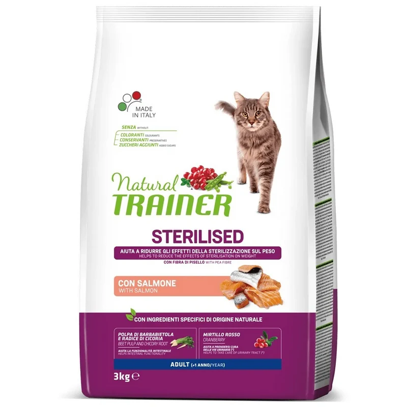 Trainer Gatto Sterilizzato al Salmone Crocchette per Gatti Controllo del Peso