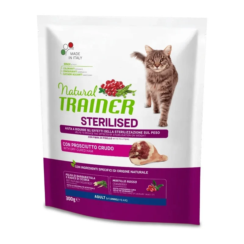 Trainer Gatto Sterilizzato al Prosciutto Crudo Crocchette Gatti Controllo Peso