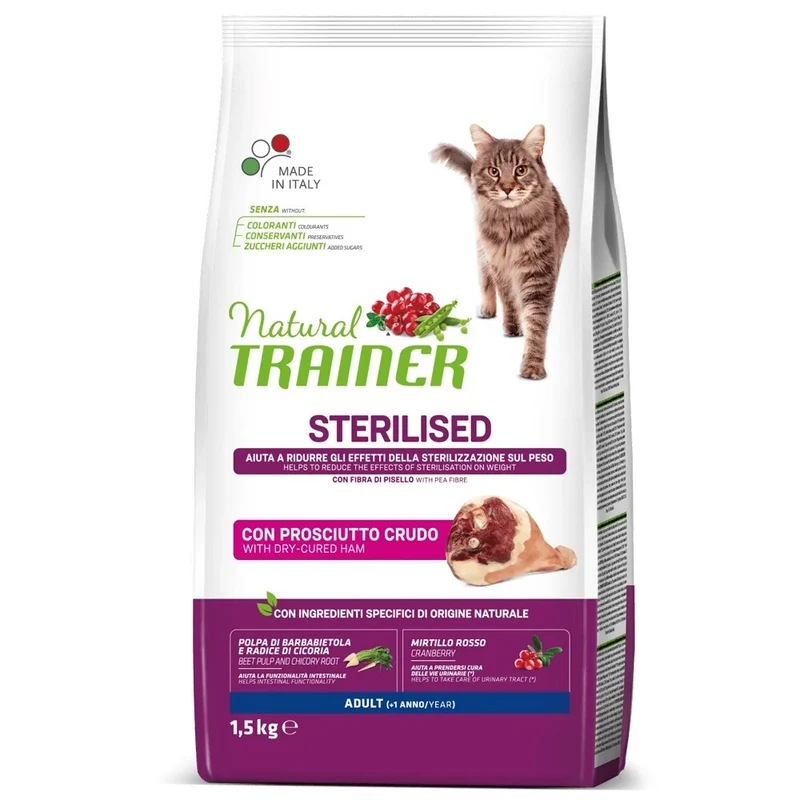 Trainer Gatto Sterilizzato al Prosciutto Crudo Crocchette Gatti Controllo Peso