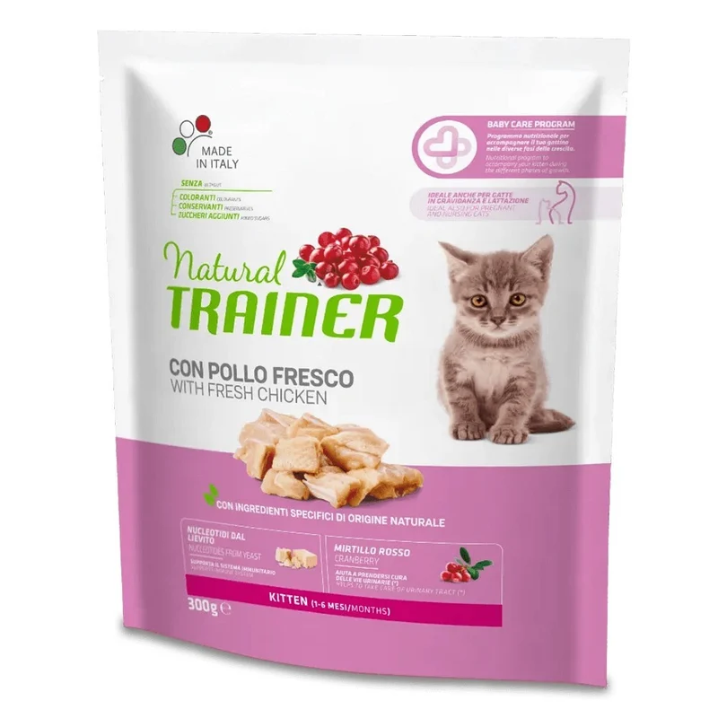 Trainer Kitten al Pollo e Mirtillo Crocchette per Gatti Cuccioli - Crescita Sana