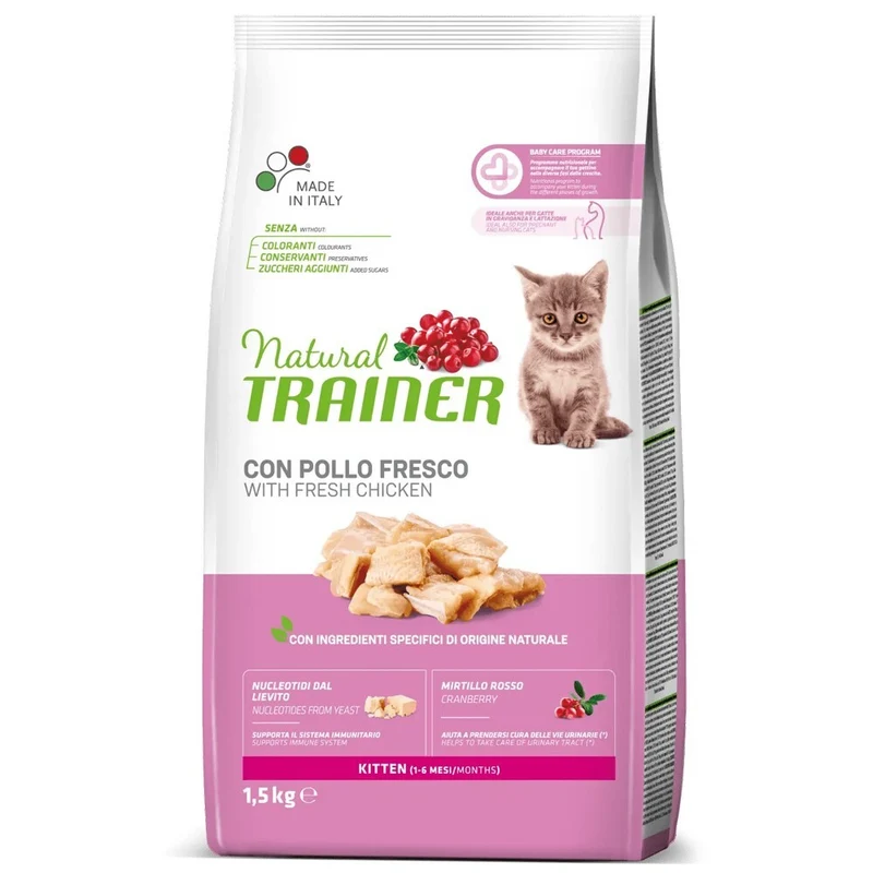 Trainer Kitten al Pollo e Mirtillo Crocchette per Gatti Cuccioli - Crescita Sana