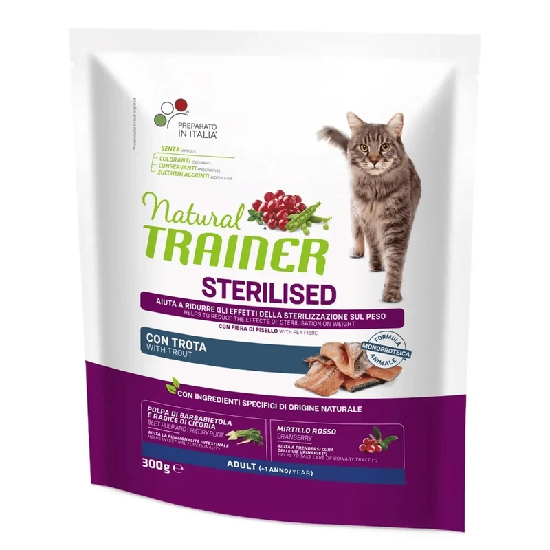 Trainer Gatto Sterilizzato Trota Crocchette Monoproteico Gatti Controllo Peso
