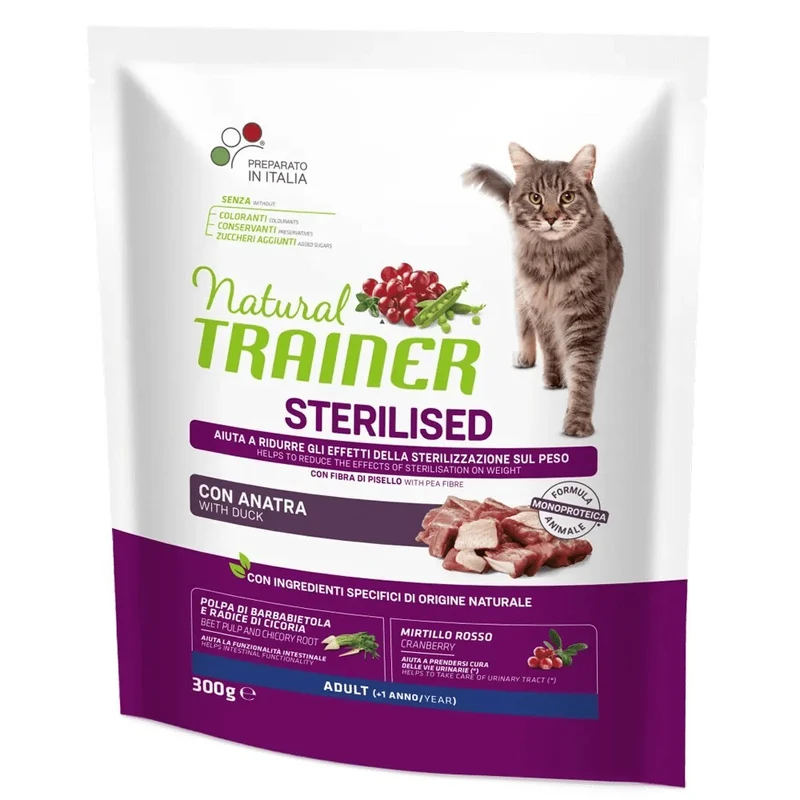 Trainer Gatto Sterilizzato Anatra Crocchette Monoproteico Gatti Controllo Peso