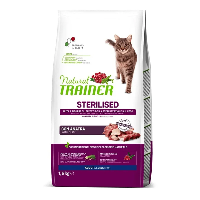 Trainer Gatto Sterilizzato Anatra Crocchette Monoproteico Gatti Controllo Peso