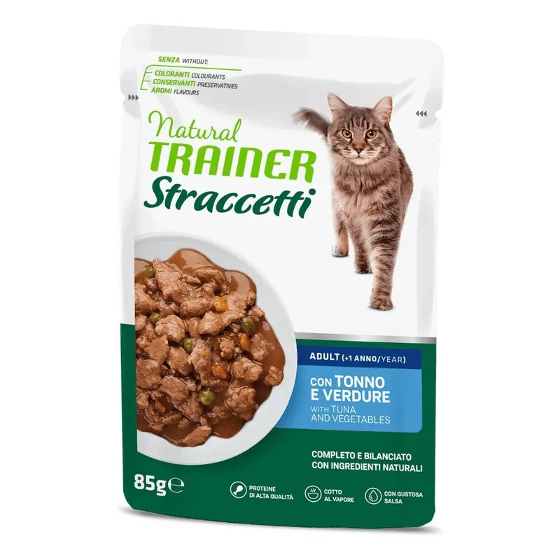 Trainer Gatto Adulto Straccetti Multipack 12 Bustine Umido 4 Gusti 3 per Gusto