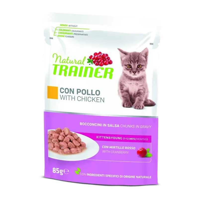 Trainer Kitten Pollo Flowpack 4 Bustine da 85 g cad. Umido Gattini Crescita