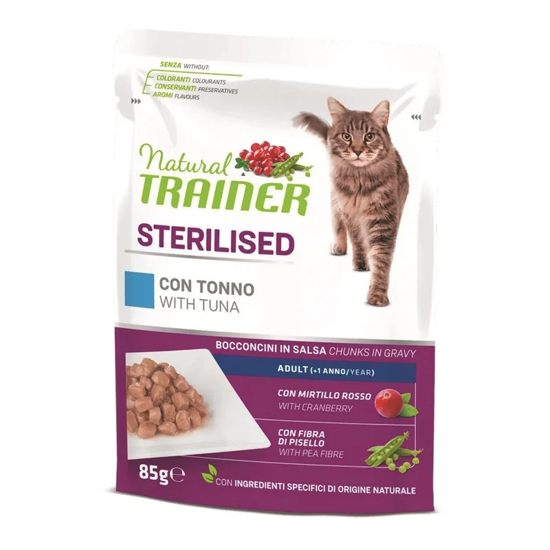Trainer Gatto Sterilizzato al Tonno Flowpack 4 Bustine da 85 g cad. Umido Gatti