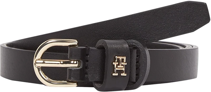 Tommy Hilfiger Donna Cintura Essential Effortless 1,5 cm Stretta, Nero (Black), 85 cm